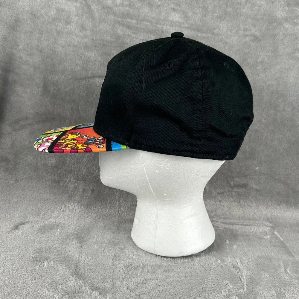 Nintendo Super Mario Luigi Snapback Hat Black Comic Print Brim SB8HT7SMB Mens OS
